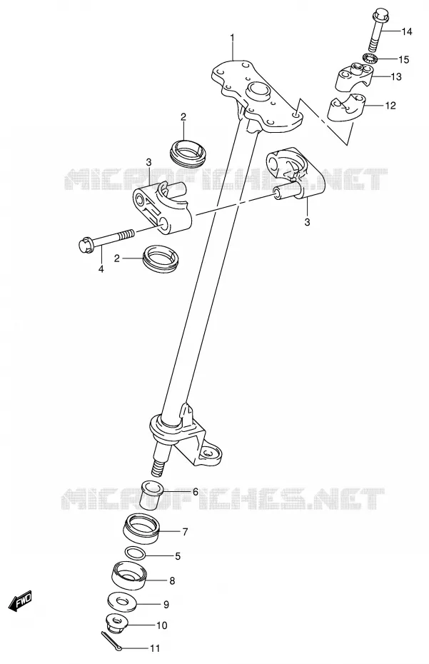 COLONNE DE DIRECTION Suzuki QUAD 500 VINSON 2006  LT-A500FK6(P24)