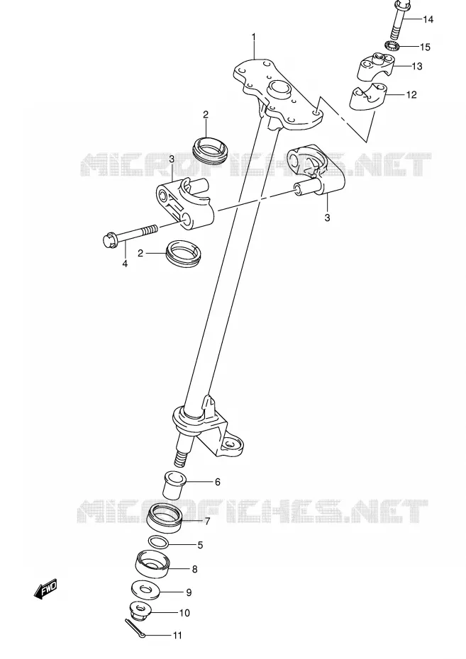 COLONNE DE DIRECTION Suzuki QUAD 500 VINSON 2006  LT-A500FK6(P28/P33)