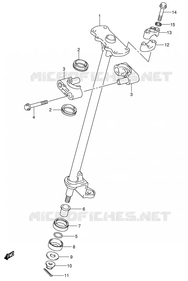 COLONNE DE DIRECTION Suzuki QUAD 500 VINSON 2007  LT-F500FK7(P24)