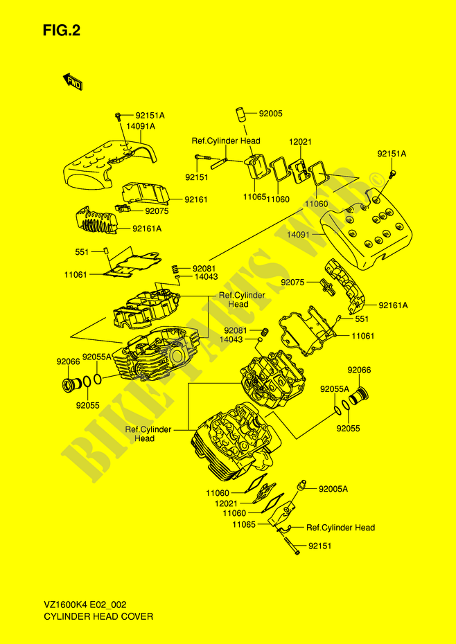 COUVERCLE DE CULASSE pour Suzuki MARAUDER 1600 2004
