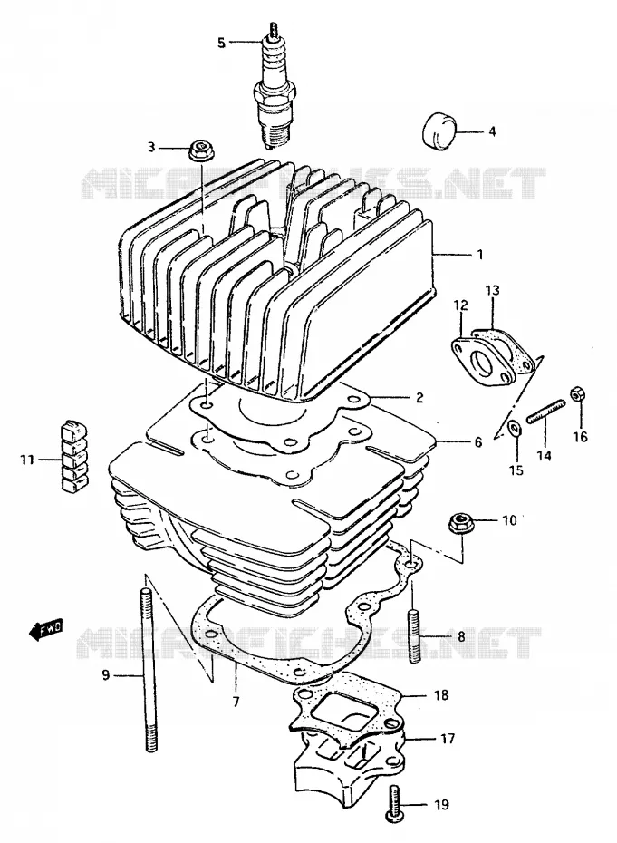CYLINDRE Suzuki MOTO 50 ZR 1999  ZR50SLKX