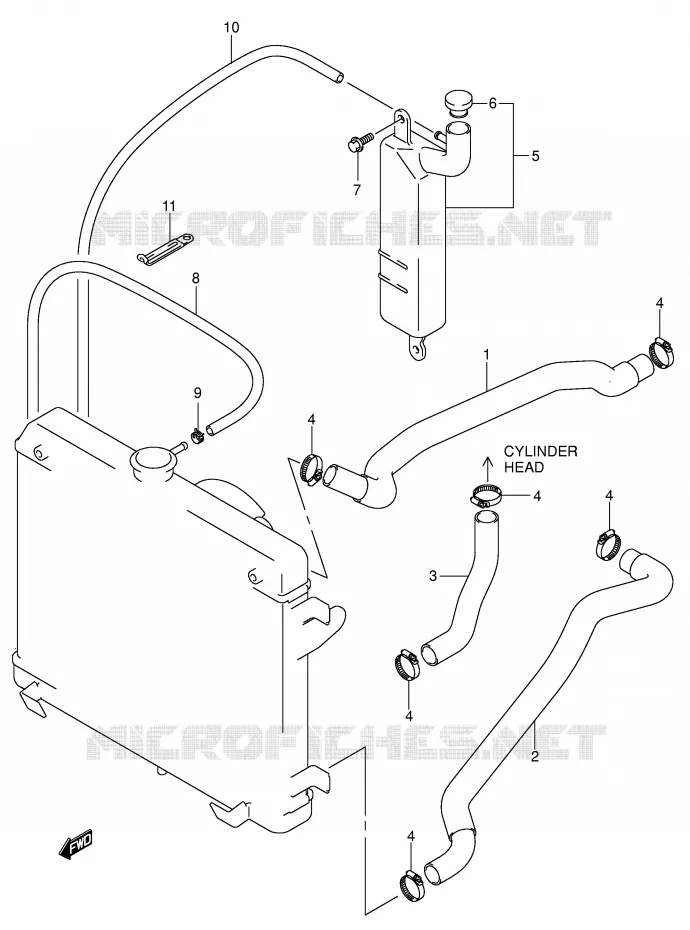 DURITE DE RADIATEUR Suzuki QUAD 500 KINGQUAD 2007  LT-A500FK7(P28/P33)