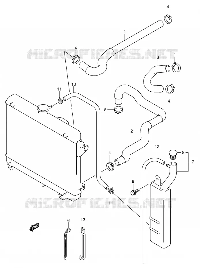 DURITE DE RADIATEUR Suzuki QUAD 500 VINSON 2007  LT-F500FK7(P24)
