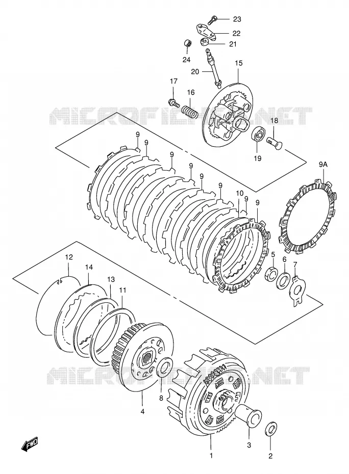 EMBRAYAGE Suzuki MOTO 650 FREEWIND 1997  XF650V(E2)