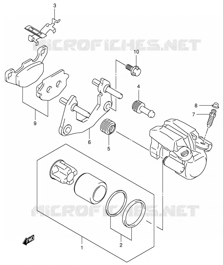 ETRIER DE FREIN ARRIERE (MODELE K4) Suzuki QUAD 500 KINGQUAD 2007  LT-A500FK7(P28/P33)