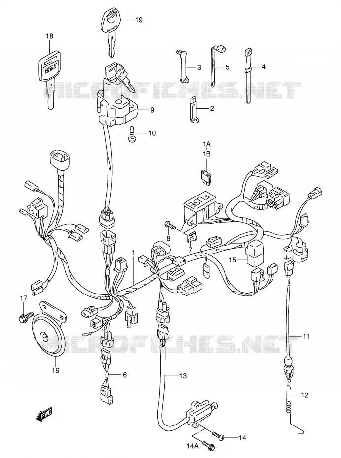 FAISCEAU ELECTRIQUE (MODELE V/W/X) Suzuki MOTO 650 FREEWIND 2000  XF650Y(E2)