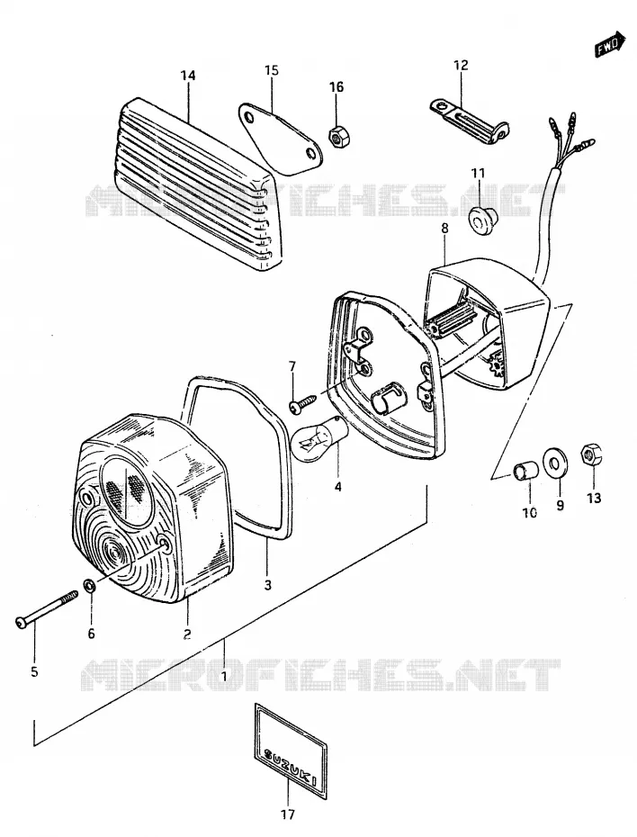 FEU ARRIERE (E21) Suzuki MOTO 50 ZR 1999  ZR50SKX