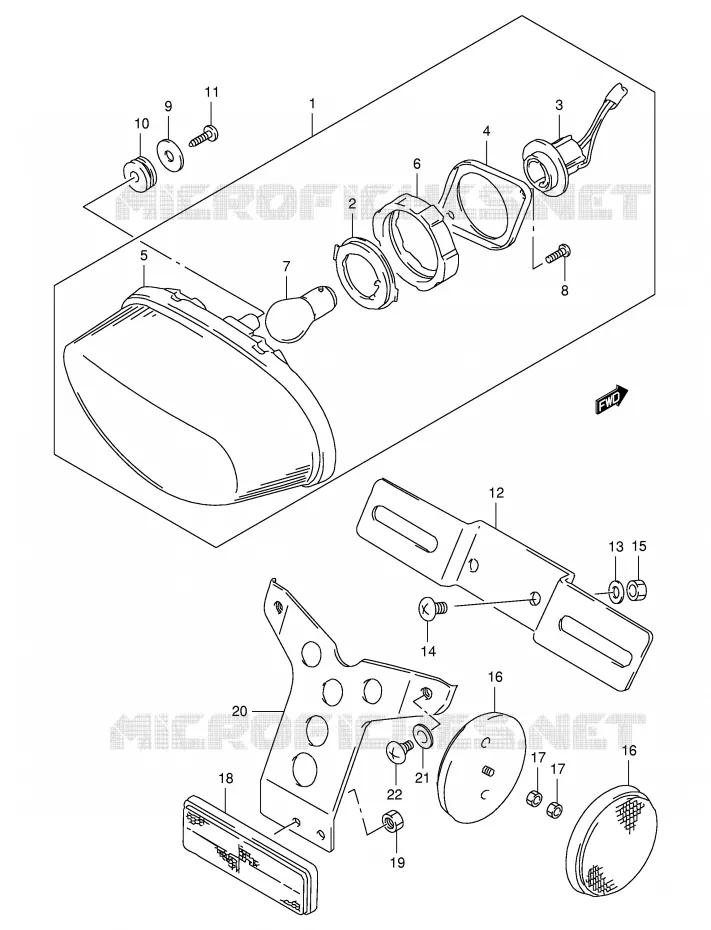 FEU ARRIERE Suzuki MOTO 650 FREEWIND 1999  XF650UX(E2)