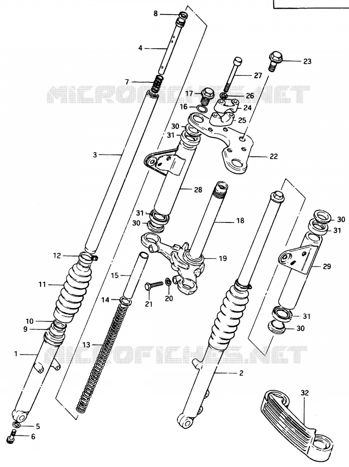 FOURCHE AVANT (E41) Suzuki MOTO 50 ZR 1999  ZR50SKX