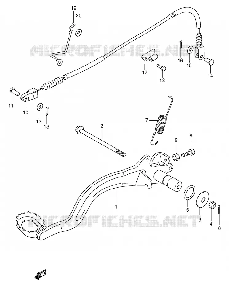 FREIN ARRIERE Suzuki QUAD 250 OZARK 2000  LT-F250FY(E24)