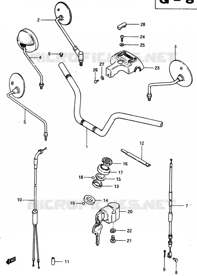 GUIDON Suzuki MOTO 50 ZR 1999  ZR50SKX