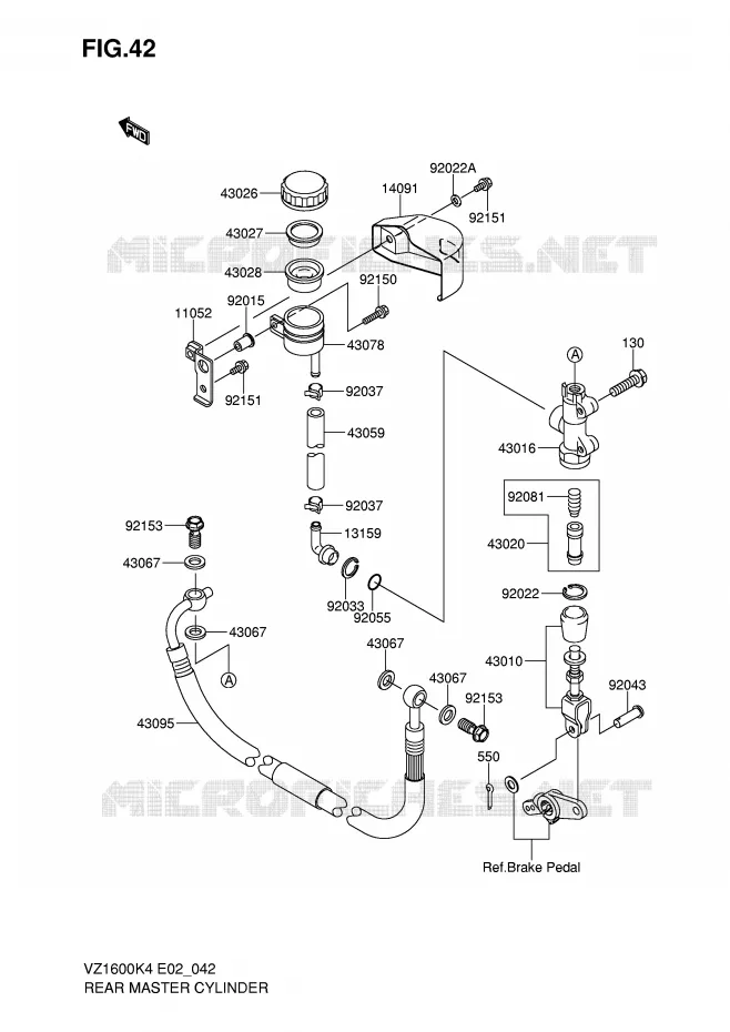 MAITRE CYLINDRE ARRIERE Suzuki MOTO 1600 MARAUDER 2004  VZ1600K4(E2)