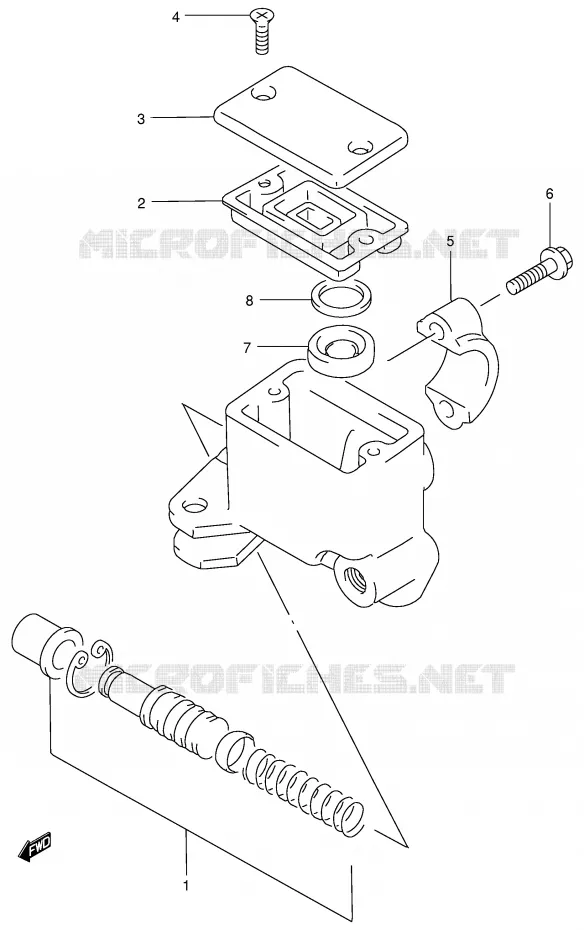 MAITRE CYLINDRE AVANT Suzuki QUAD 500 KINGQUAD 2001  LT-A500FK1(E3/E28)