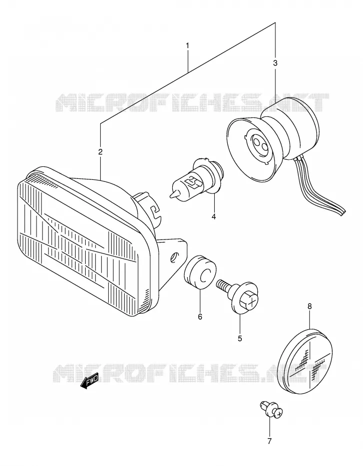 PHARE (MODELE K3/K4) Suzuki QUAD 400 EIGER 2006  LT-F400FK6(P3/P28)