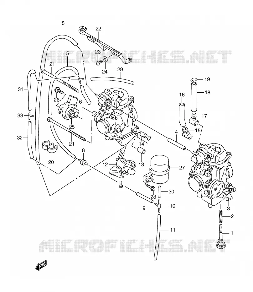 PIECES EXTERNES CARBURATEUR Suzuki MOTO 650 FREEWIND 1997  XF650V(E2)
