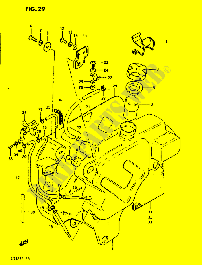 RESERVOIR D'ESSENCE (MODELE E) pour Suzuki QUADRUNNER 125 1984