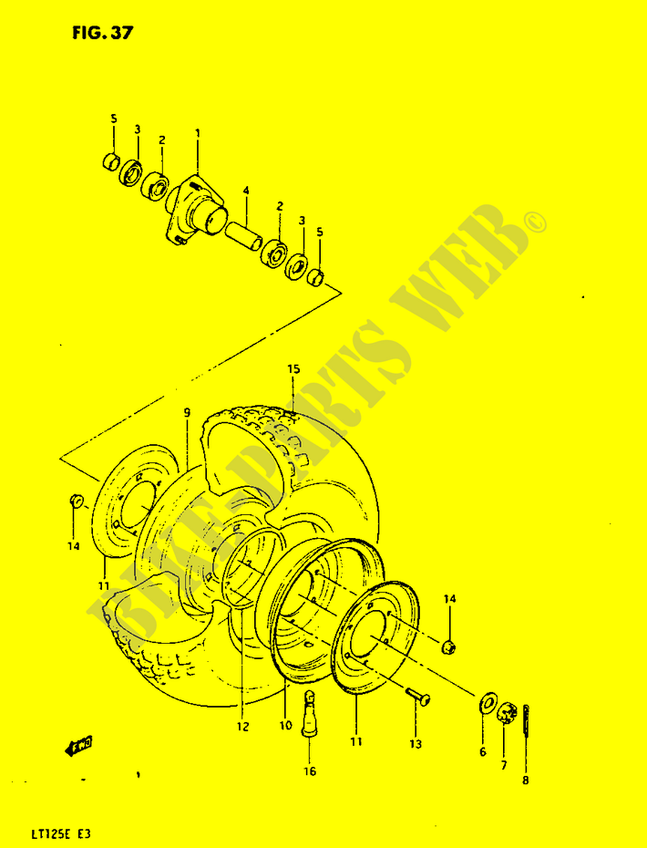 ROUE AVANT (MODELE D) pour Suzuki QUADRUNNER 125 1984
