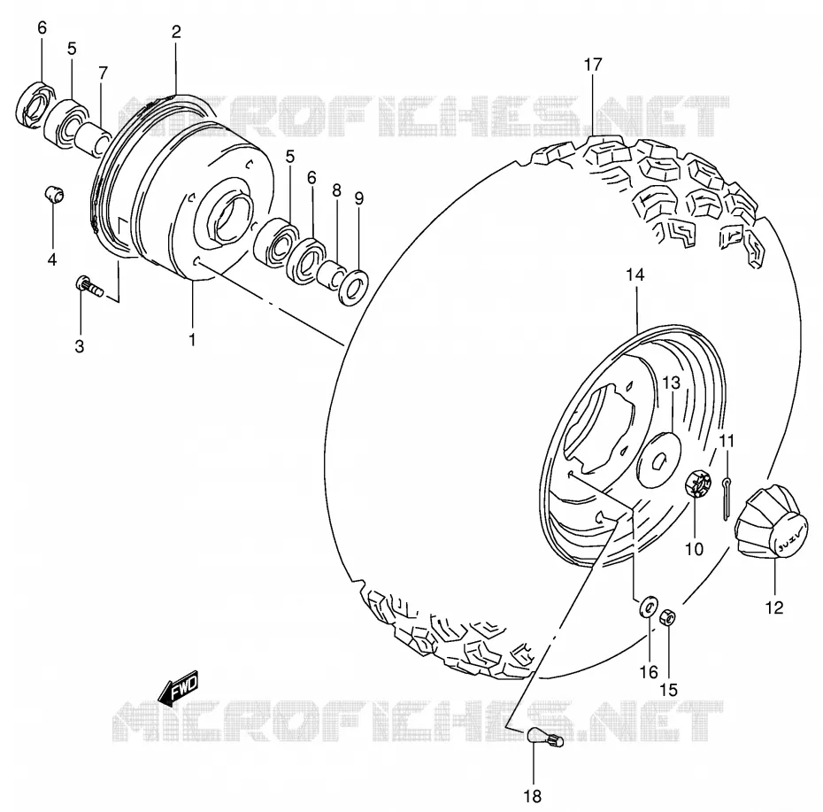 ROUE AVANT Suzuki QUAD 160 OZARK 2006  LT-F160K6(P24)