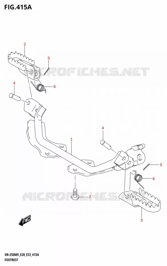 REPOSE PIEDS Suzuki MOTO 50 DR 2025  DR-Z50 2025 M5 (E28)