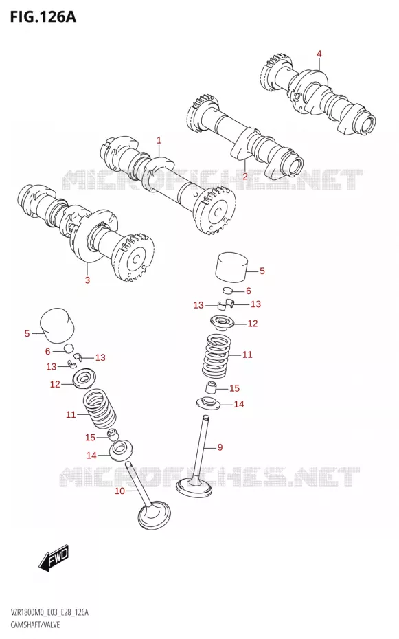 ARBRE A CAMES - SOUPAPES Suzuki MOTO 1800 BOULEVARD 2020  VZR1800 M0 /​ VZR1800BZ M0 (E03,E28,E33)