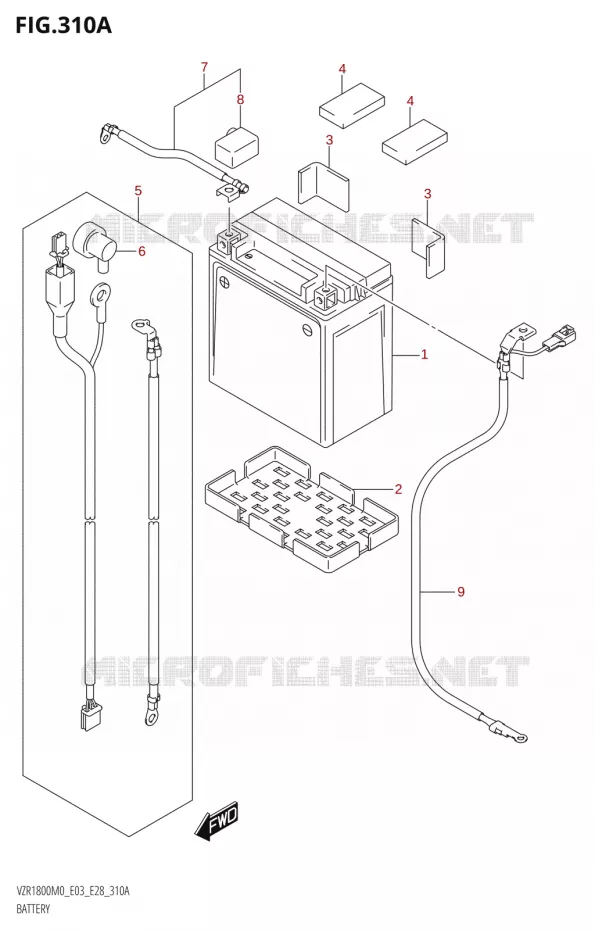 BATTERIE Suzuki MOTO 1800 BOULEVARD 2020  VZR1800 M0 /​ VZR1800BZ M0 (E03,E28,E33)