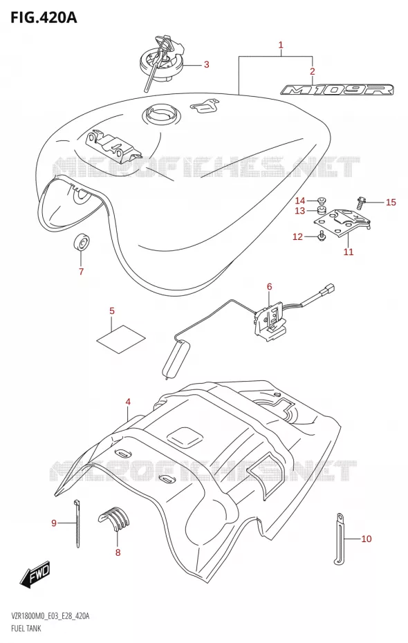 RESERVOIR D'ESSENCE (VZR1800) Suzuki MOTO 1800 BOULEVARD 2020  VZR1800 M0 /​ VZR1800BZ M0 (E03,E28,E33)