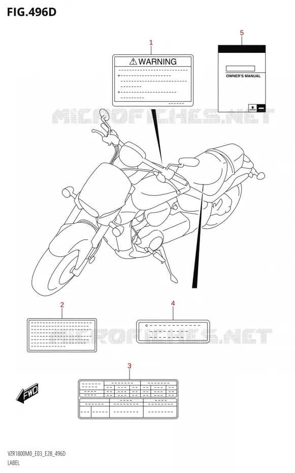 ETIQUETTE (E03) Suzuki MOTO 1800 BOULEVARD 2020  VZR1800 M0 /​ VZR1800BZ M0 (E03,E28,E33)