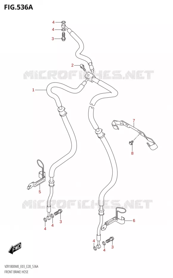 DURITE DE FREIN AVANT Suzuki MOTO 1800 BOULEVARD 2020  VZR1800 M0 /​ VZR1800BZ M0 (E03,E28,E33)