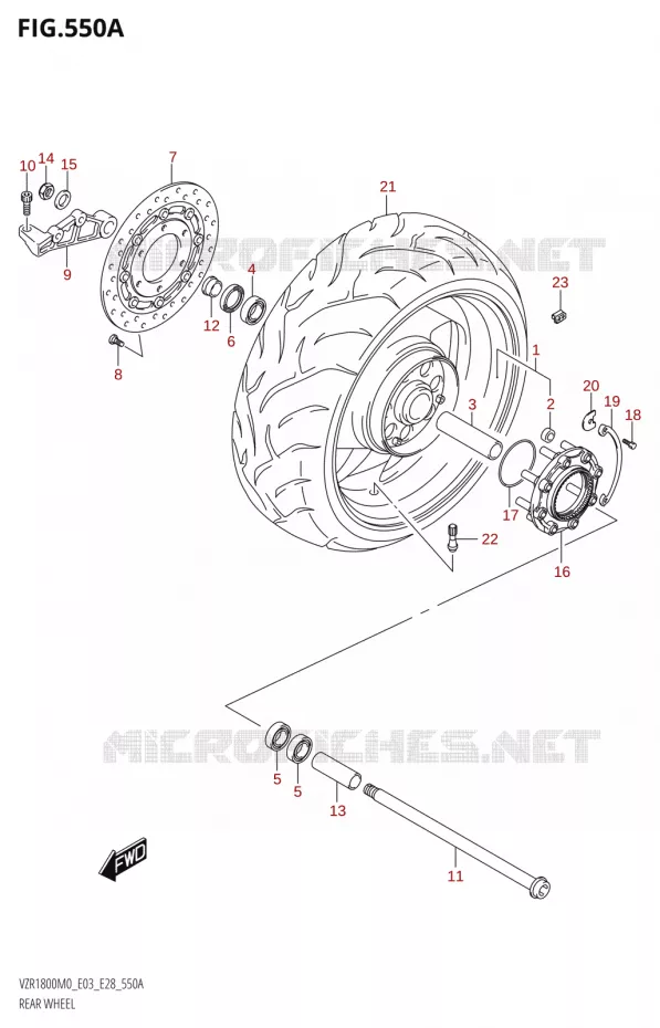 ROUE ARRIERE Suzuki MOTO 1800 BOULEVARD 2020  VZR1800 M0 /​ VZR1800BZ M0 (E03,E28,E33)