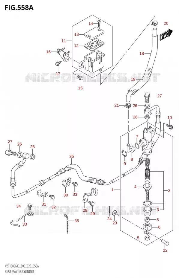 MAITRE CYLINDRE ARRIERE Suzuki MOTO 1800 BOULEVARD 2020  VZR1800 M0 /​ VZR1800BZ M0 (E03,E28,E33)