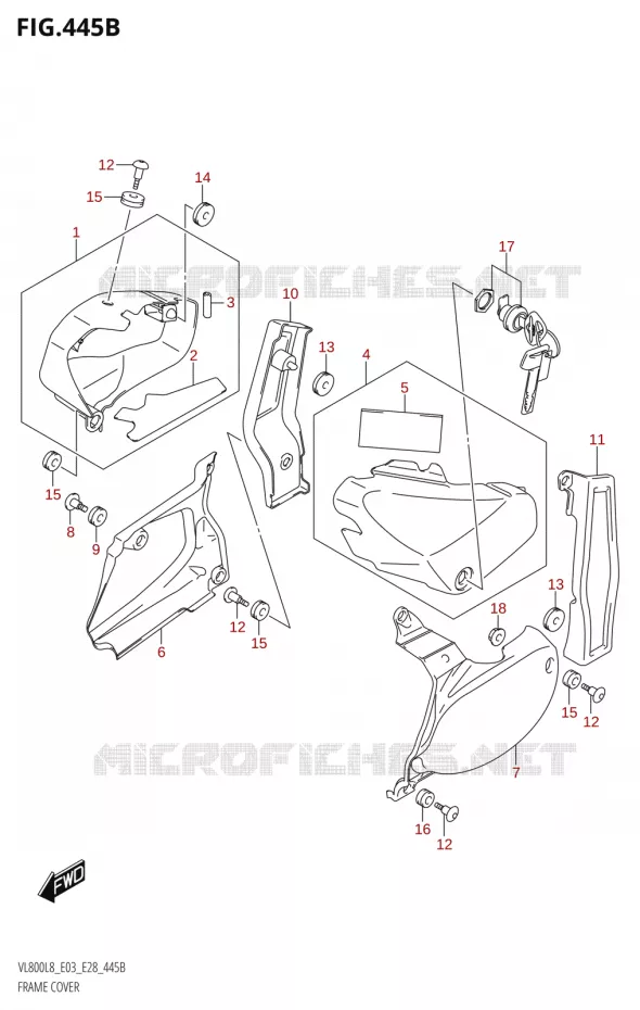 CARENAGES (VL800:L8:E28) Suzuki MOTO 800 BOULEVARD 2018  VL800 2018 L8 (E28)