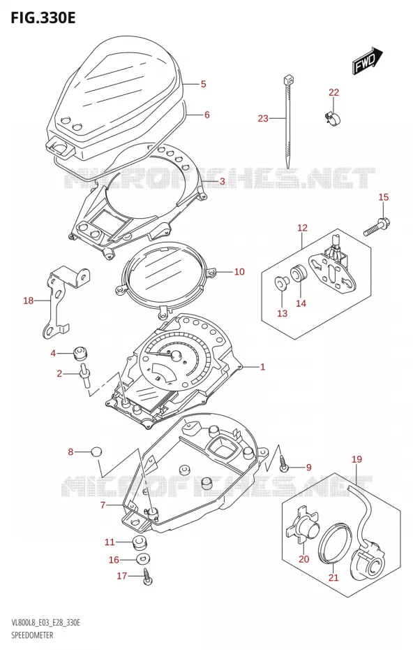 COMPTEUR (VL800T:L8:E28) Suzuki MOTO 800 BOULEVARD 2018  VL800 2018 L8 (E28)
