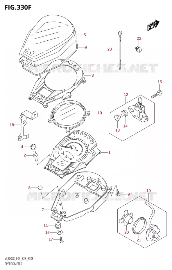 COMPTEUR (VL800T:L8:E33) Suzuki MOTO 800 BOULEVARD 2018  VL800 2018 L8 (E28)
