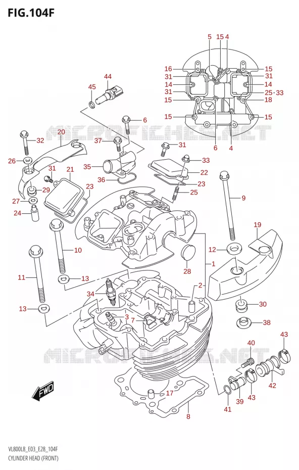 CULASSE (FRONT) (VL800T:L8:E33) Suzuki MOTO 800 BOULEVARD 2018  VL800 2018 L8 (E28)