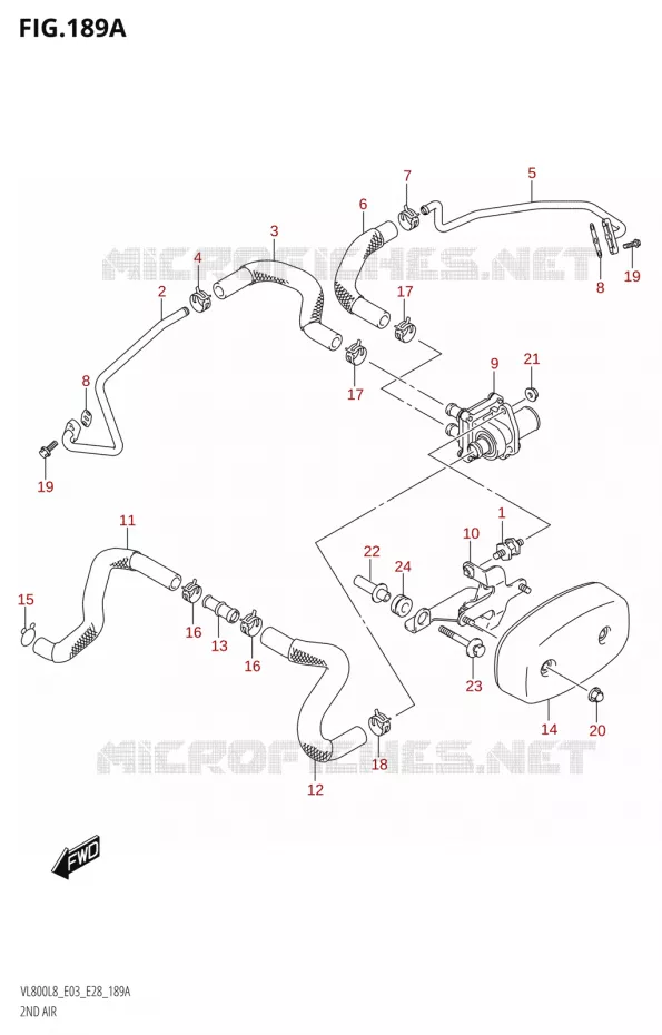 SYSTEME RECYCLAGE GAZ ECHAPPEMENT Suzuki MOTO 800 BOULEVARD 2018  VL800 2018 L8 (E28)