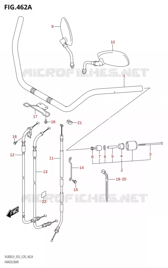 GUIDON Suzuki MOTO 800 BOULEVARD 2019  VL800 2019 L9 (E28)