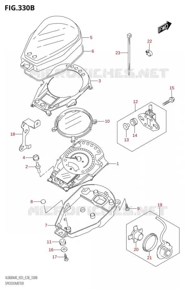 COMPTEUR (VL800T:E28) Suzuki MOTO 800 BOULEVARD 2020  VL800 2020 M0 (E28)
