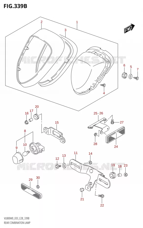 FEU ARRIERE (E03,E33) Suzuki MOTO 800 BOULEVARD 2020  VL800 2020 M0 (E28)