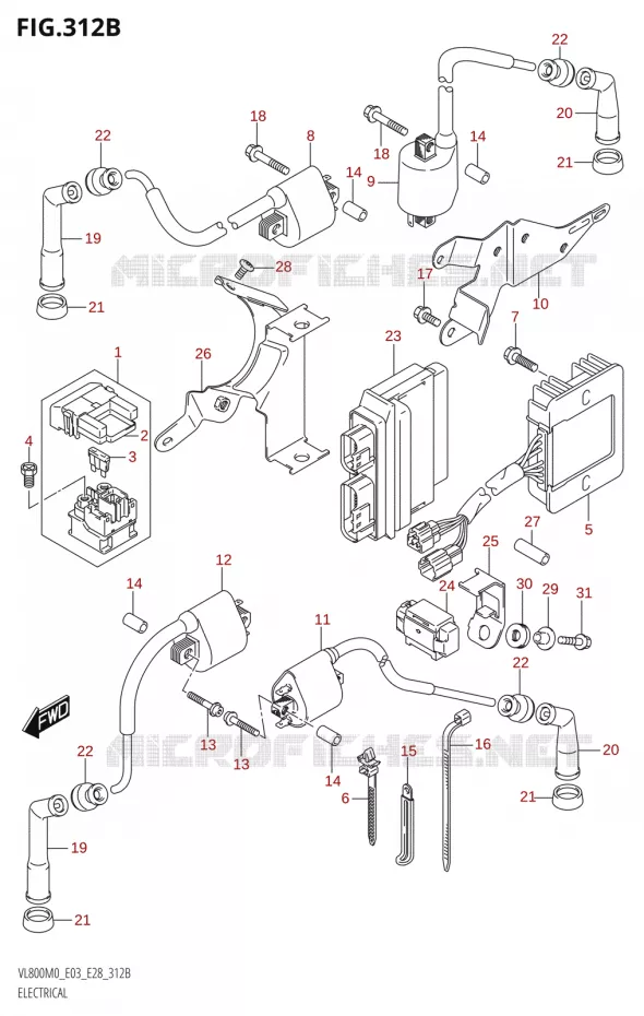 PARTIE ELECTRIQUE (E33) Suzuki MOTO 800 BOULEVARD 2020  VL800 2020 M0 (E28)