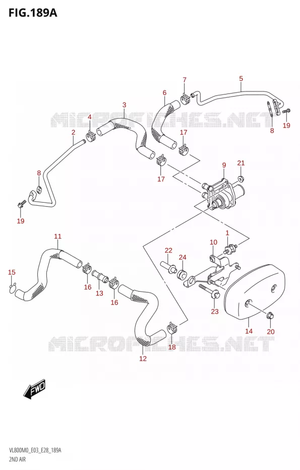 SYSTEME RECYCLAGE GAZ ECHAPPEMENT Suzuki MOTO 800 BOULEVARD 2020  VL800 2020 M0 (E28)