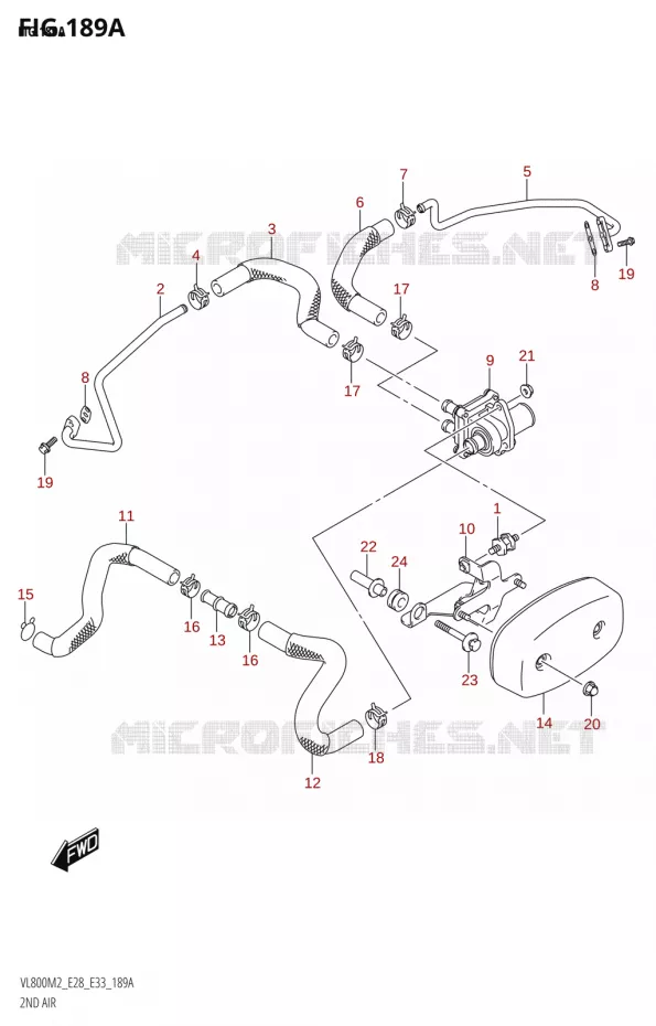 SYSTEME RECYCLAGE GAZ ECHAPPEMENT Suzuki MOTO 800 BOULEVARD 2022  VL800 2022 M2 (E28)