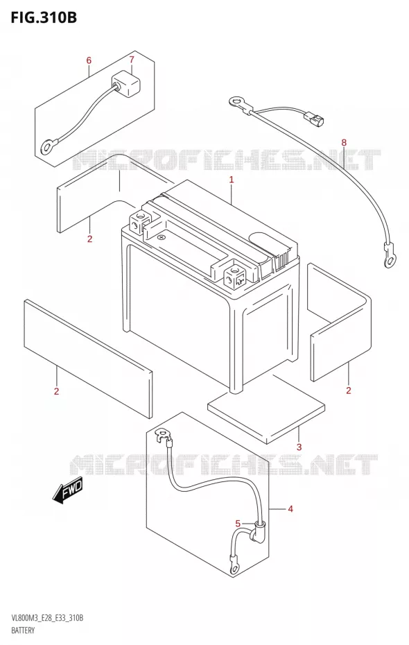 BATTERIE (E28) Suzuki MOTO 800 BOULEVARD 2023  VL800 2023 M3 (E28)