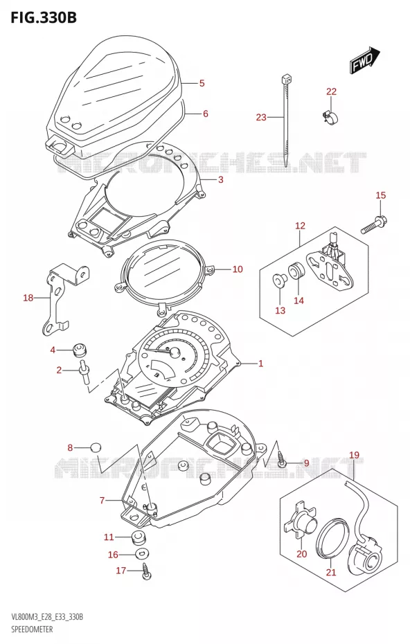 COMPTEUR (VL800T:E28) Suzuki MOTO 800 BOULEVARD 2023  VL800 2023 M3 (E28)