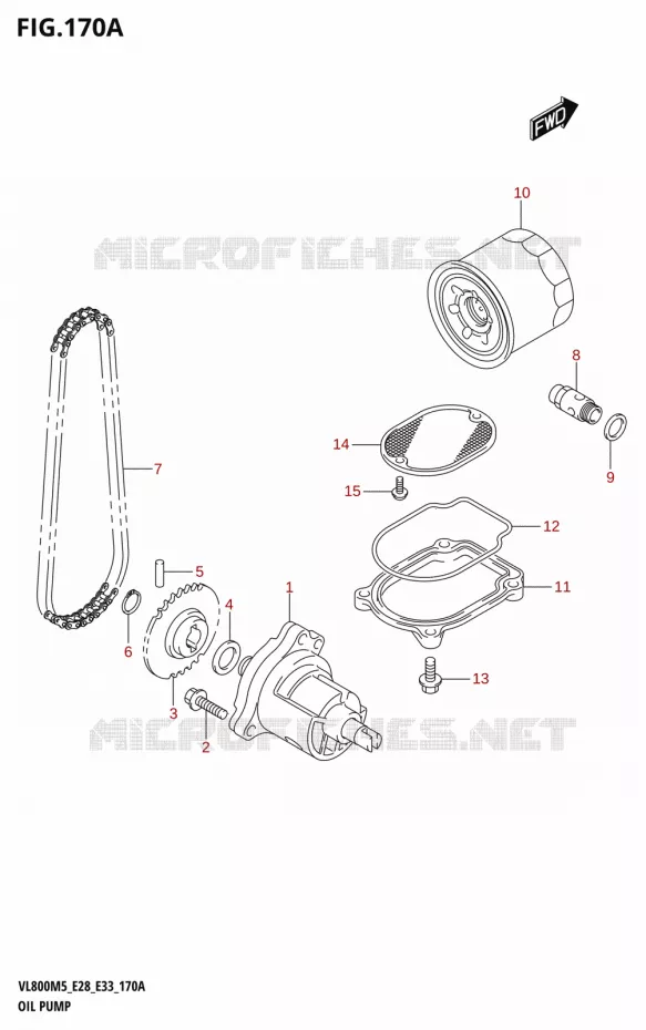 POMPE A HUILE Suzuki MOTO 800 BOULEVARD 2025  VL800 2025 M5 (E28)