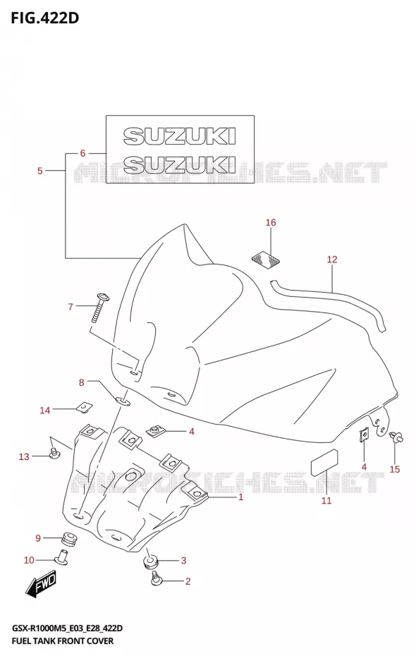 COUVRE RESERVOIR (GSX-R1000RZA:(E33)) Suzuki MOTO 1000 GSX-R 2025  GSX-R1000A 2025 M5 (E28)
