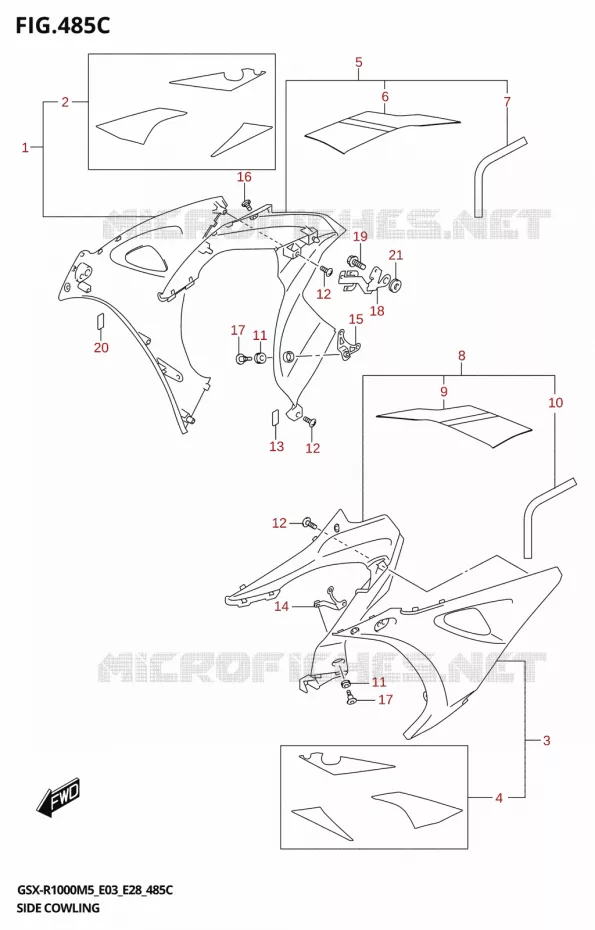 FLANCS DE CARENAGES (GSX-R1000RZA) Suzuki MOTO 1000 GSX-R 2025  GSX-R1000A 2025 M5 (E28)