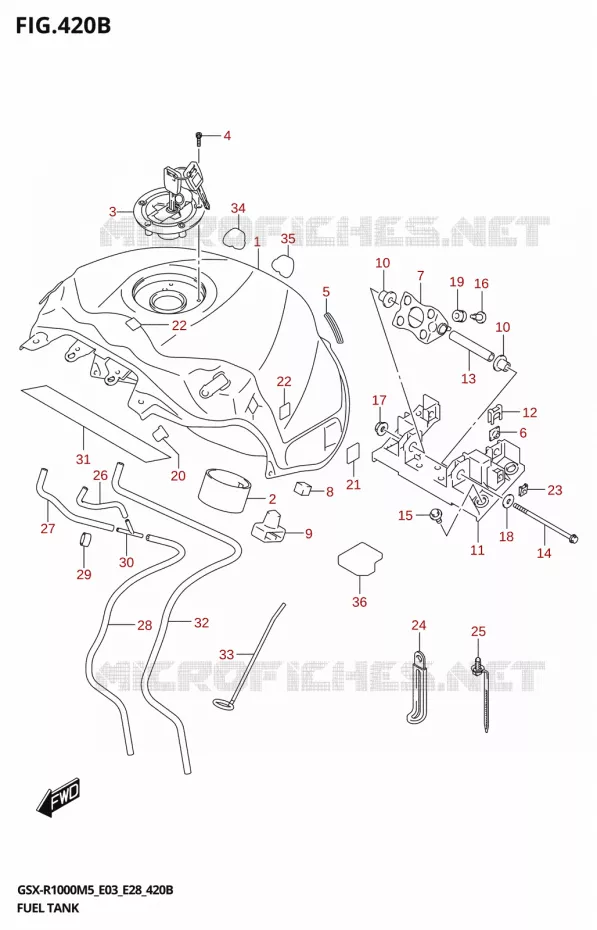 RESERVOIR D'ESSENCE (GSX-R1000RZA:(E03,E28)) Suzuki MOTO 1000 GSX-R 2025  GSX-R1000A 2025 M5 (E28)