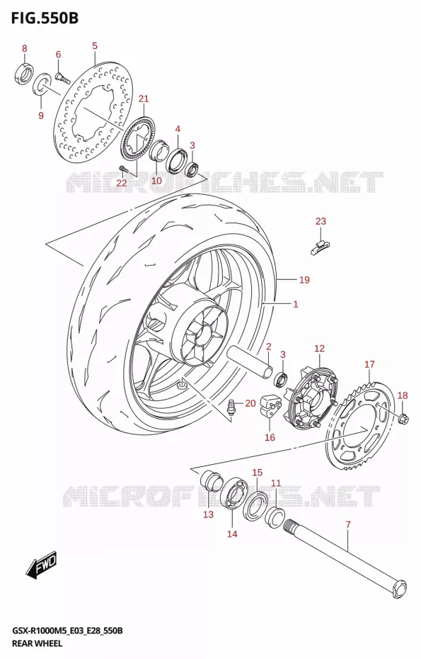 ROUE ARRIERE (GSX-R1000RZA) Suzuki MOTO 1000 GSX-R 2025  GSX-R1000A 2025 M5 (E28)