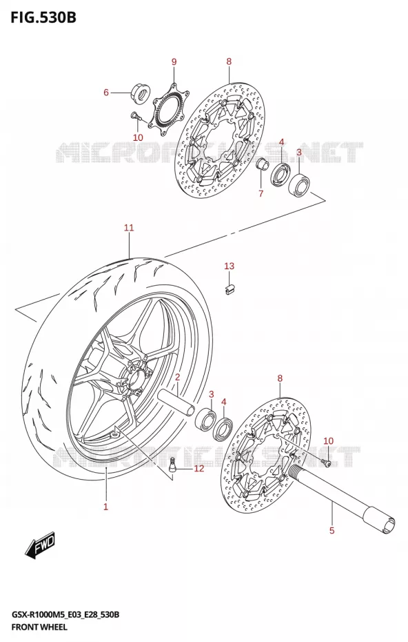 ROUE AVANT (GSX-R1000RZA) Suzuki MOTO 1000 GSX-R 2025  GSX-R1000A 2025 M5 (E28)