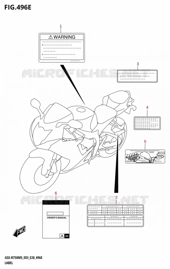 ETIQUETTE (E33) Suzuki MOTO 750 GSX-R 2025  GSX-R750 2025 M5 (E28)